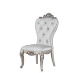 Set of 2 Antique White and Cream Voguish Dining Chair