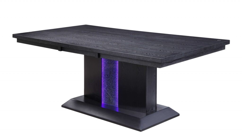 40′ X 76′ X 30′ Black Wood LED Glass Dining Table