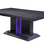 40′ X 76′ X 30′ Black Wood LED Glass Dining Table