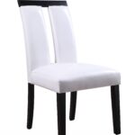 21′ X 26′ X 39′ White Faux Leather Upholstered Seat and Black Wood Side Chair