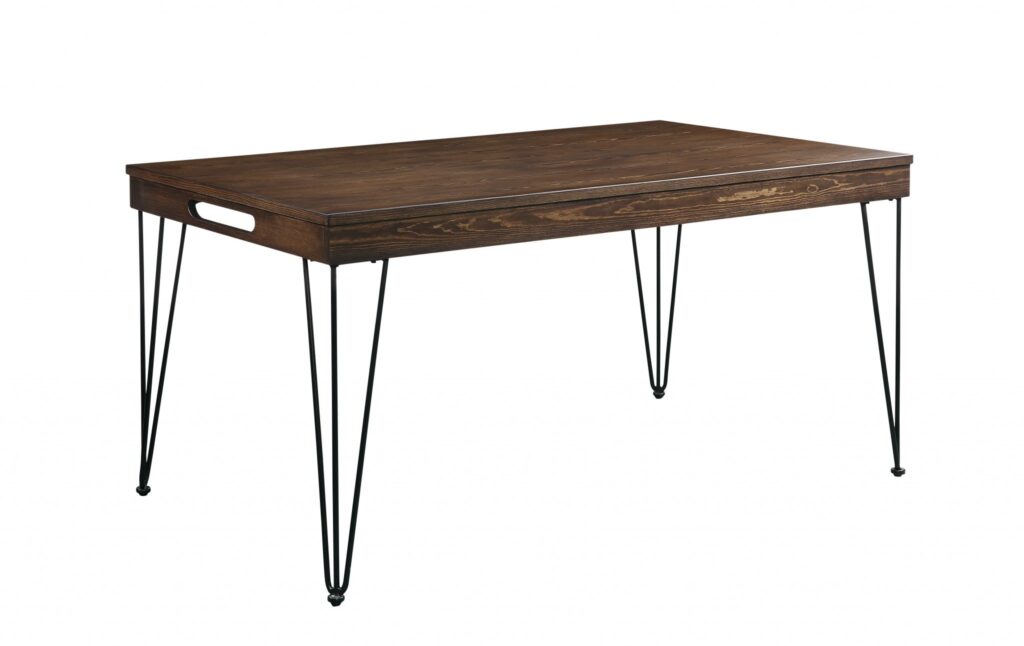 36′ X 60′ X 30′ Walnut Black Metal Wood Dining Table