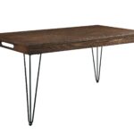 36′ X 60′ X 30′ Walnut Black Metal Wood Dining Table