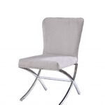 24′ X 19′ X 35′ Velvet Chrome Metal Upholstered Seat Side Chair Set2
