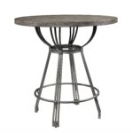 36′ X 36′ X 36′ Gray Oak Gunmetal Metal Wood 5Pc Pk Counter Height Set