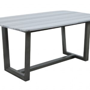 40' X 72' X 30' Marble Gray Oak Wood Marble Dining Table