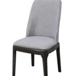 23′ X 21′ X 39′ Light Gray Linen Upholstered Seat and Oak Wood Side Chair