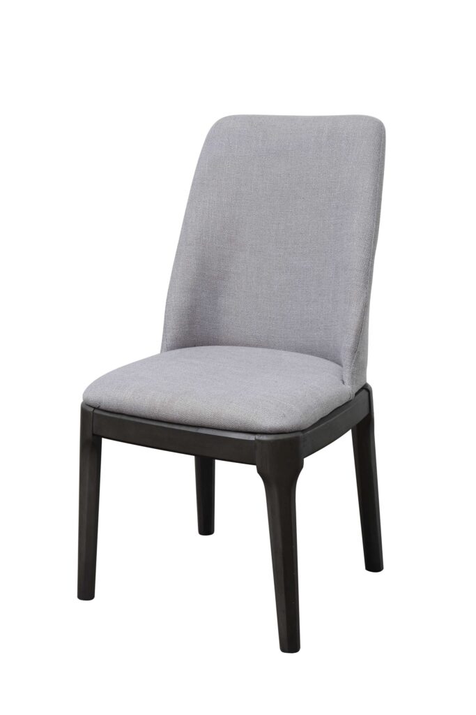 23′ X 21′ X 39′ Light Gray Linen Upholstered Seat and Oak Wood Side Chair