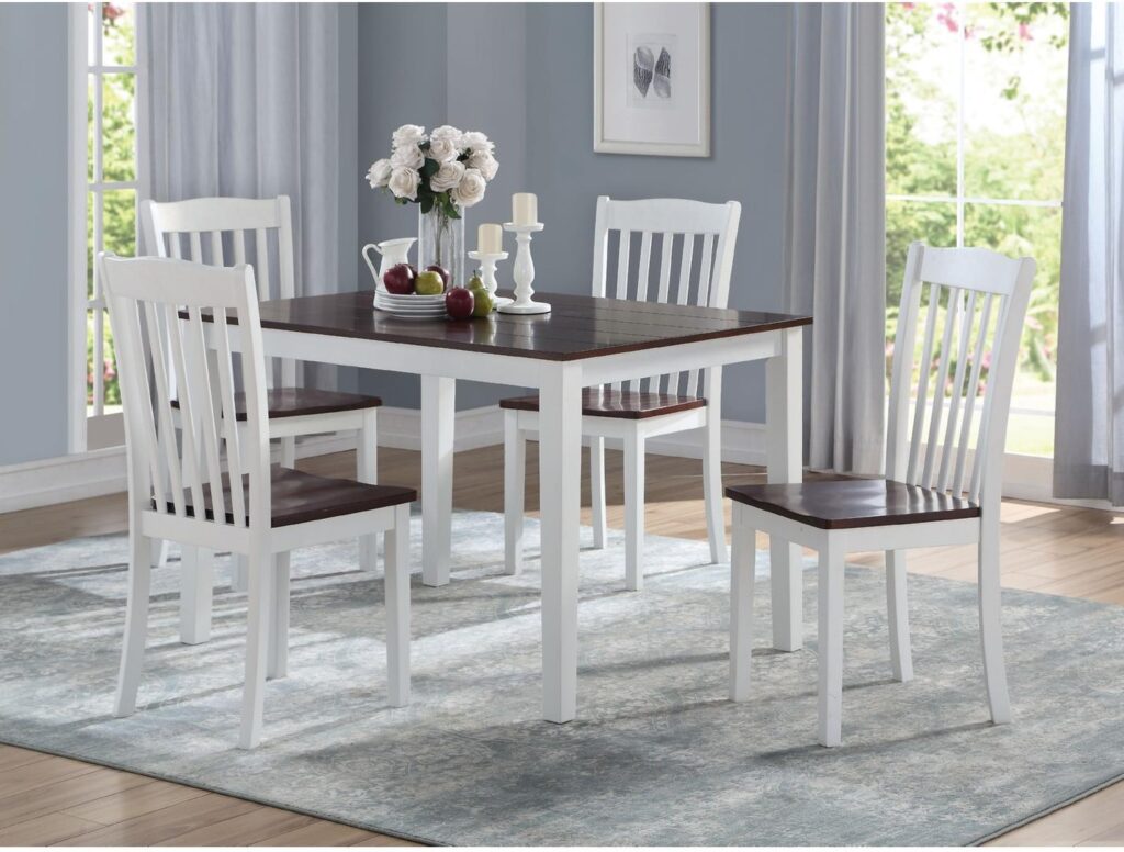 36′ X 48′ X 30′ White Walnut Wood 5Pc Pk Dining Set