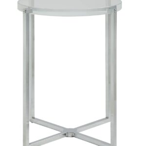 16' X 18' X 20' White Marble Wood 2Pc Pk End Table