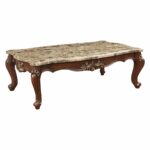 34′ X 60′ X 20′ Marble Walnut Wood Coffee Table