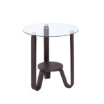 20′ X 20′ X 22′ Dark Walnut Clear Glass Wood End Table
