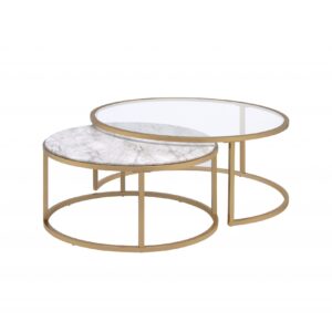 35' X 35' X 16' Natural And Black Particle Board Coffee Table