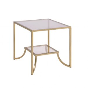 21' X 21' X 22' Mirrored Top And Chrome End Table