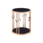 20′ X 20′ X 24′ Metal Glass End Table and Gold  Black Glass