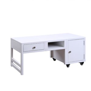 White Vintage Look Newspaper and Magazine Rack With Clock