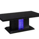 26′ X 50′ X 18′ Black LED Wood Glass Coffee Table
