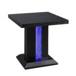 24′ X 24′ X 24′ Black LED Wood Glass End Table