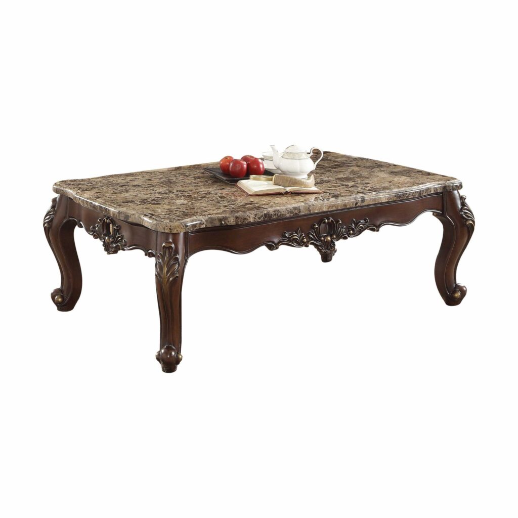 34′ X 58′ X 21′ Marble Dark Walnut Wood Coffee Table