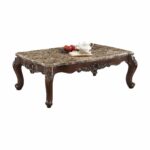 34′ X 58′ X 21′ Marble Dark Walnut Wood Coffee Table