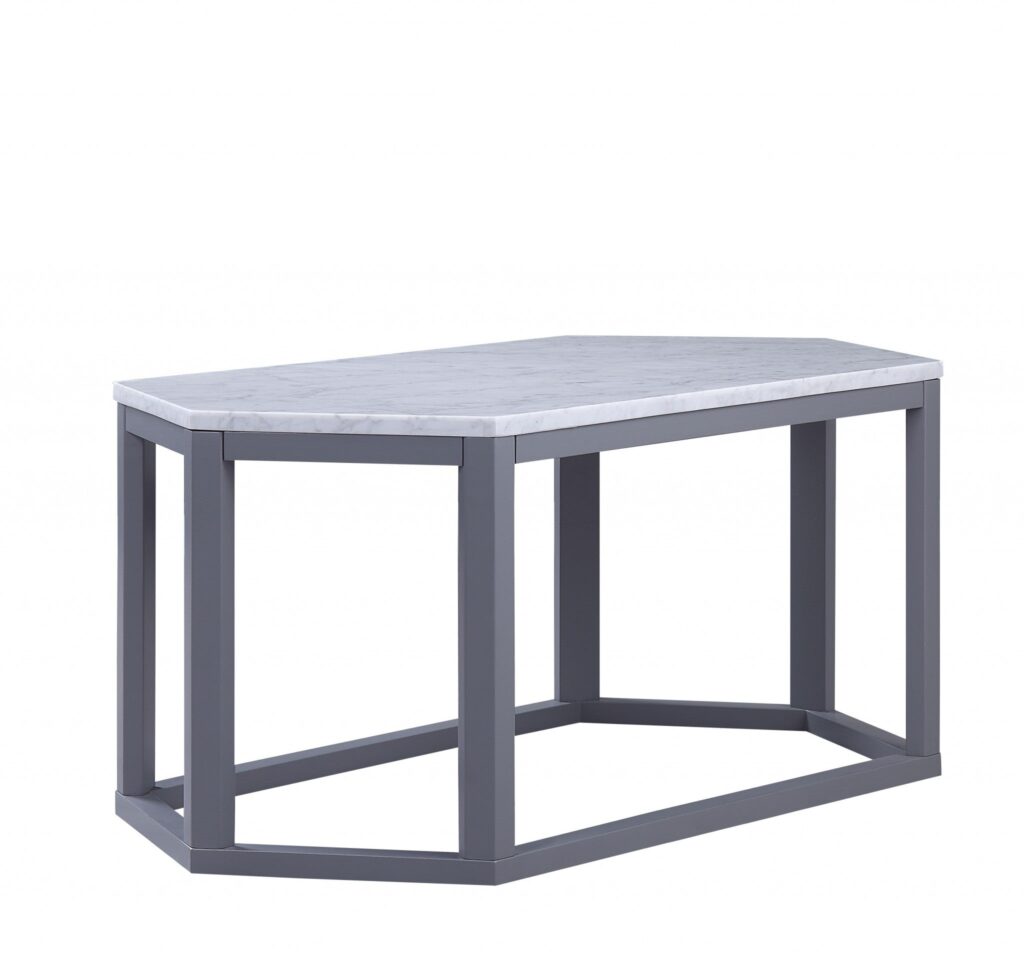 20′ X 40′ X 18′ Gray Marble Wood Coffee Table