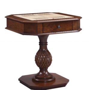 26' X 26' X 24' Marble Dark Walnut Wood End Table