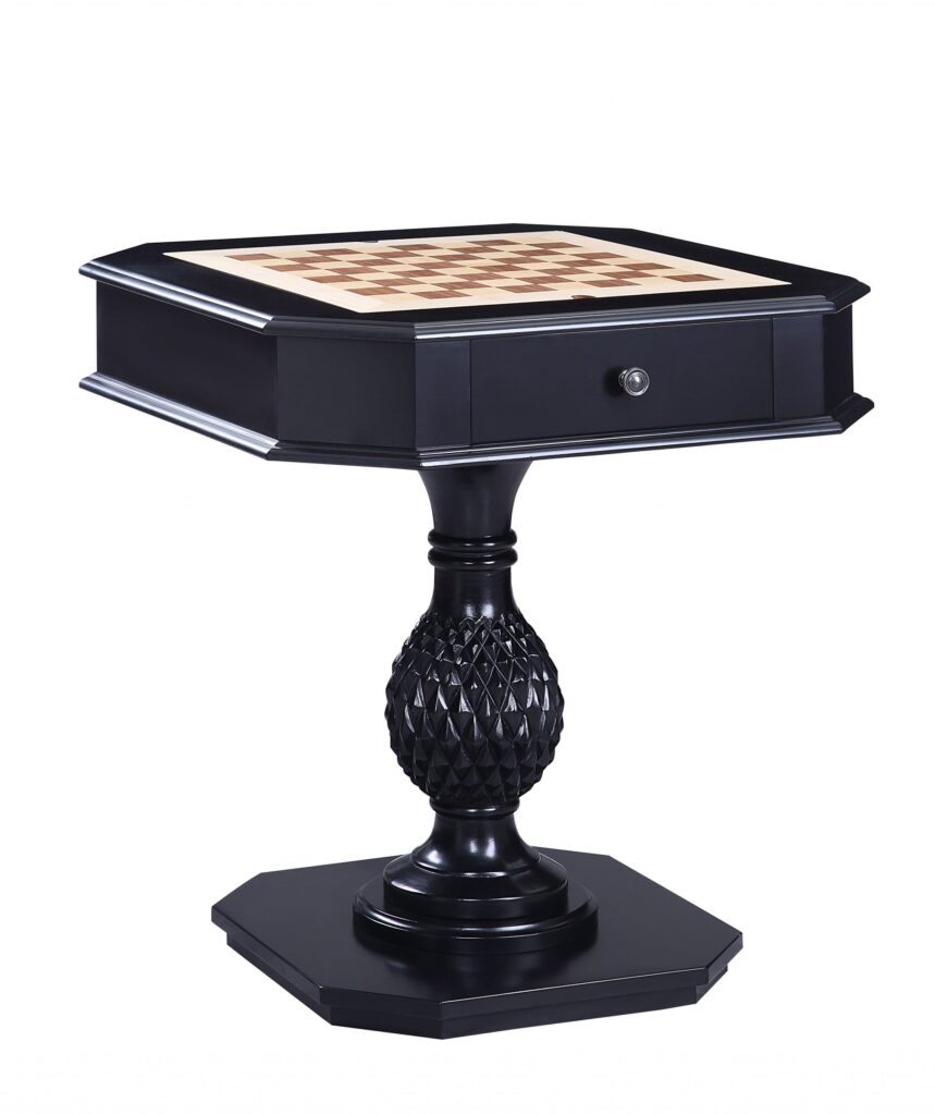 28′ X 28′ X 30′ Black Wood Poly-Resin Game Table