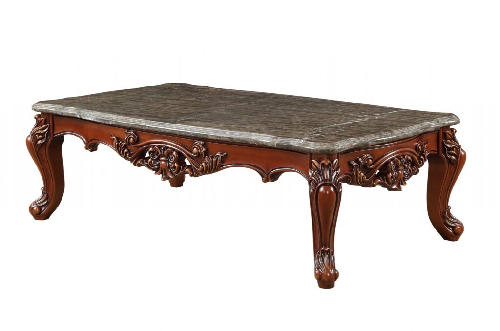 36′ X 63′ X 20′ Marble Walnut Wood Coffee Table