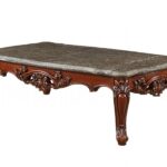 36′ X 63′ X 20′ Marble Walnut Wood Coffee Table