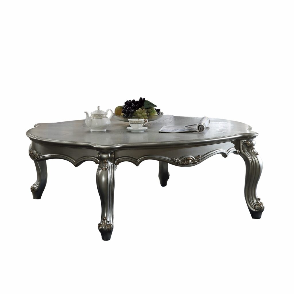 47′ X 54′ X 20′ Antique Platinum Wood Poly-Resin Coffee Table
