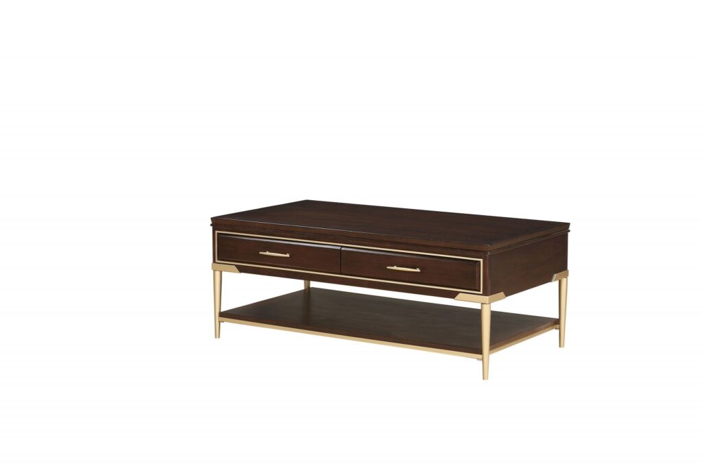 26′ X 48′ X 19′ Cherry Metal Wood Coffee Table