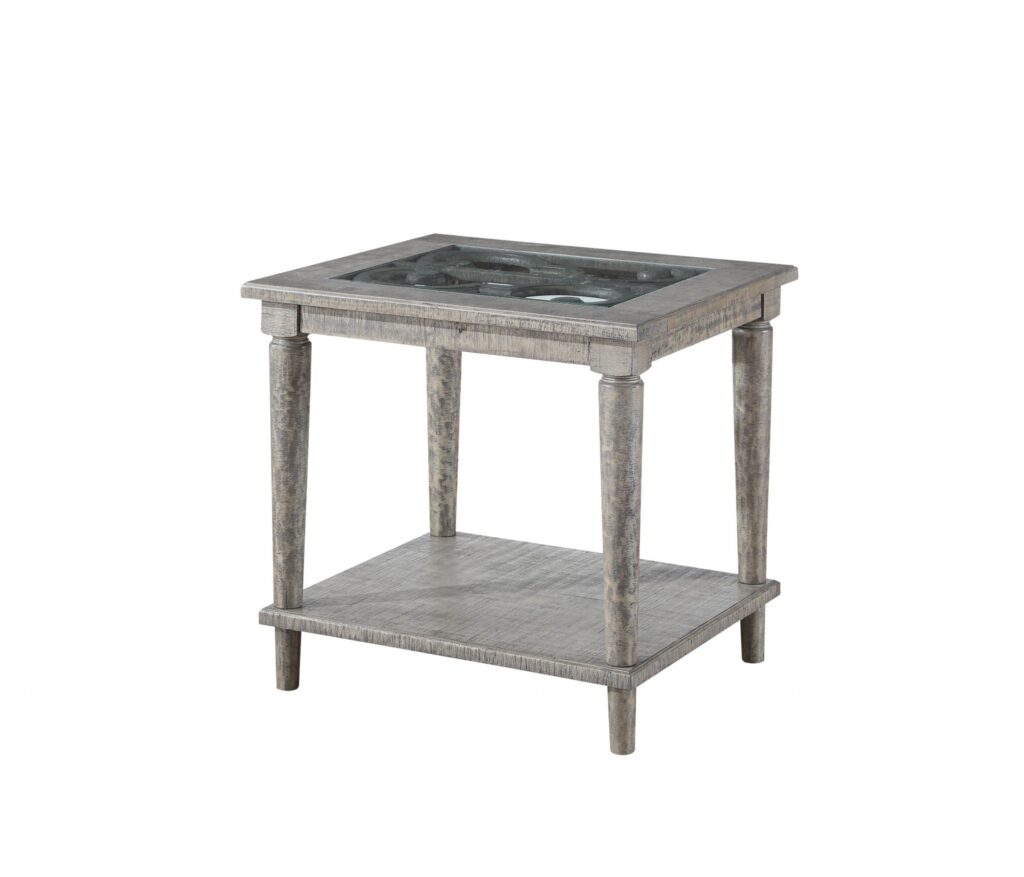 24′ X 28′ X 25′ Salvaged Natural Glass Wood End Table