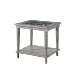 24′ X 28′ X 25′ Salvaged Natural Glass Wood End Table