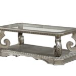 30′ X 54′ X 20′ Antique Champagne Clear Glass Wood Poly-Resin Coffee Table