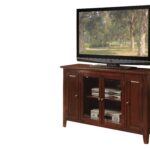 17′ X 52′ X 33′ Espresso Wood Glass TV Stand for Flat Screen TVs up to 60′
