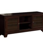 19′ X 58′ X 26′ Merlot Wood Glass TV Stand TV Stand