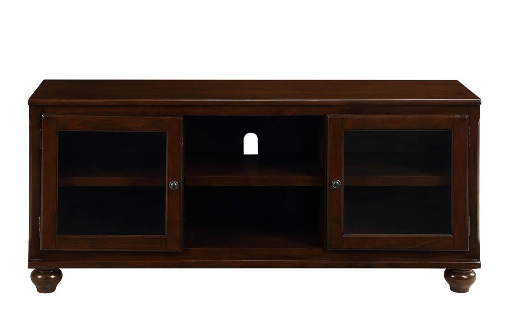19′ X 58′ X 26′ Walnut Wood Glass (TV Stand) TV Stand
