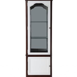 White Pantry Cabinet with Two Door Panels and Side Open Shelves