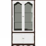 18′ X 39′ X 78′ Walnut White Wood Curio Cabinet