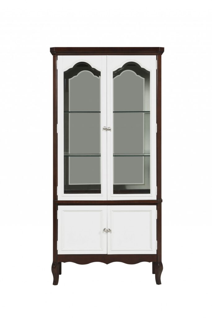 18′ X 39′ X 78′ Walnut White Wood Curio Cabinet