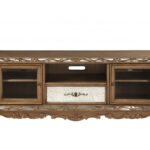 20′ X 72′ X 28′ Antique Gold Wood Glass Mirror TV Stand
