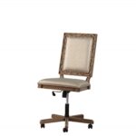 24′ X 22′ X 41′ Champagne Faux Leather Upholstered (Seat) and Antique Gold Wood  Executive Office Chair