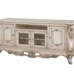 25′ X 74′ X 32′ Antique White Wood Glass Poly-Resin TV Stand