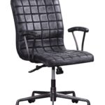 24′ X 25′ X 36′ Vintage Black Top Grain Leather Aluminum Metal Upholstered (Seat) Casters Engineered Wood Executive Office Chair