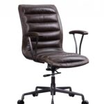 28′ X 25′ X 38′ Distress Chocolate Top Grain Leather Metal Upholstered (Seat) Casters Engineered Wood Executive Office Chair