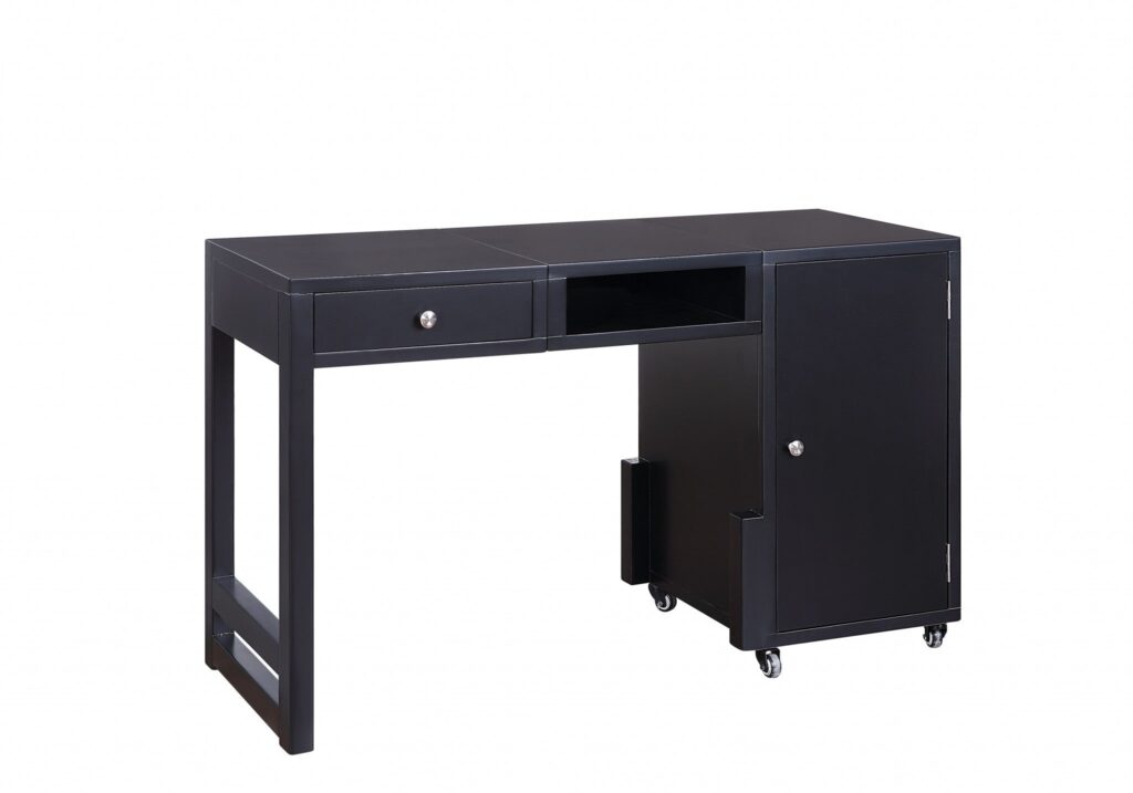 20′ X 48′ X 30′ Black Wood Veneer Desk (Convertible)