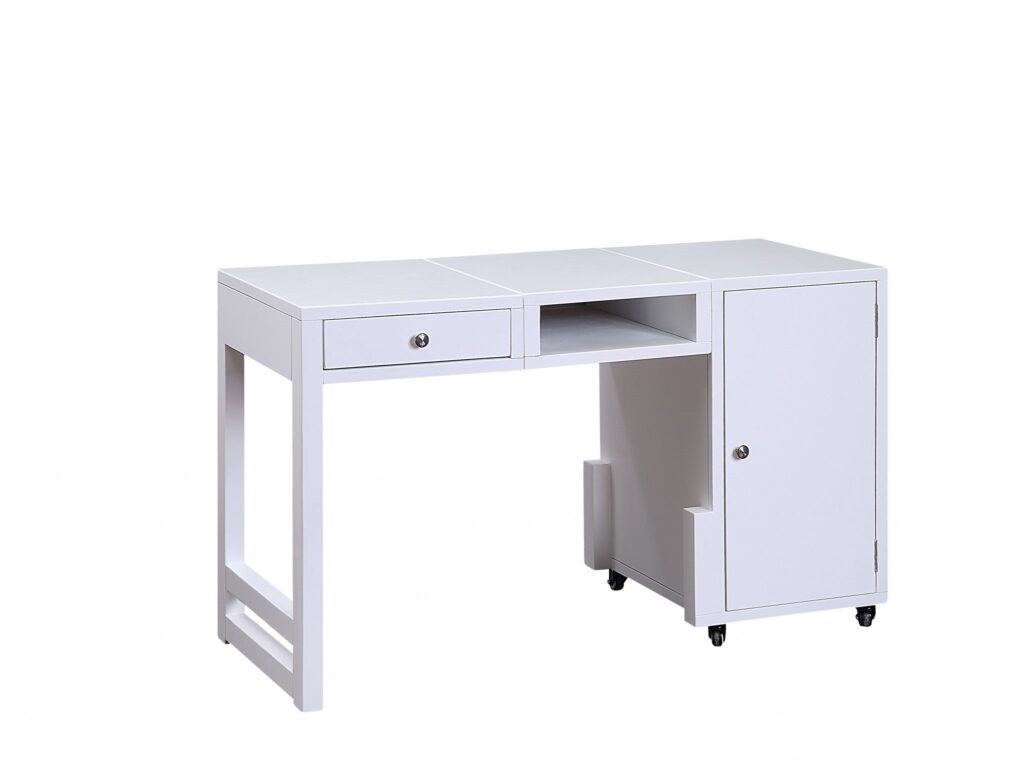 20′ X 48′ X 30′ White Wood Veneer Desk (Convertible)