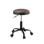 Vintage Mocha Upholstered Adjustable Set of 2 Stools