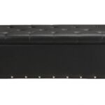 18′ X 42′ X 18′ Black PU Upholstery Wood Leg Bench wStorage