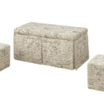 18′ X 36′ X 18′ Pattern Fabric Upholstery 3Pc Pk Bench  Ottomans