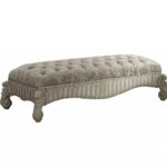 28′ X 65′ X 20′ Ivory Fabric Bone White Upholstery Poly Resin Bench